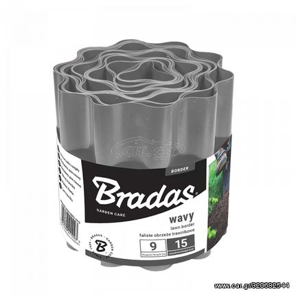 OBFGY 0910 ΔΙΑΧΩΡΙΣΤΙΚΟ ΚΗΠΟΥ 10cm X 9m ΓΚΡΙ BRADAS