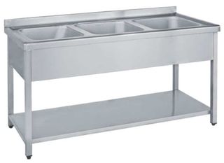 Λάντζα ανοιχτή με 3 γούρνες 50x50 cm, Διάσταση 220x70x86 cm