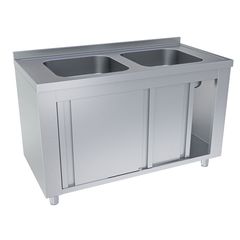 Λάντζα κλειστή με 2 γούρνες 50x50 cm, Διάσταση 140x70x86 cm