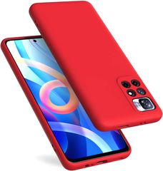 Xiaomi Poco M4 Pro 5G - Soft Touch Silicone Cover with Microfiber Interior Camera Protection Red (oem)