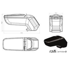 Κονσόλα Χειροφρένου Τεμπέλης Armster 2 Για Nissan Note 2013+ Μαύρο Χρώμα-thumb-2