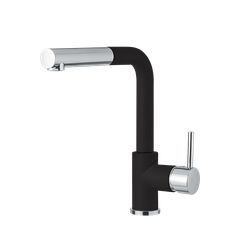 Μπαταρία Κουζίνας Συρόμενο Ντους Granite Cristalite Nero Armando Vicario Fluo 18580-1401