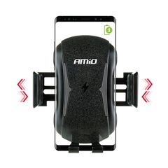 AMiO Βάση Κινητού Αυτοκινήτου Automatic Holder With Wireless Charger PHW-02 με Ρυθμιζόμενα Άγκιστρα και Ασύρματη Φόρτιση