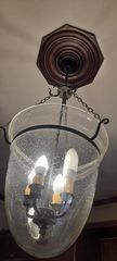 Φωτιστικό Φανάρι καμπάνας usa του 19ου αιώνα με φυσητό χειροποίητο με φυσαλίδες «Λαμπτήρας λάμψης» συλλεκτικο. 1μέτρο υψος και  στο μισό  του μέτρου πλατός Αν θέλετε να δείτε όλες τις αγγελίες μου.