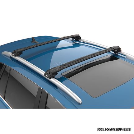 Μπάρες οροφής αλουμινίου με άκρα και κλειδαριά Turtle Air1 μαύρες για BMW Series-5 (E39)