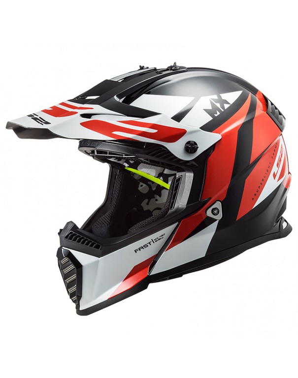 LS2 MX437 Fast Evo Strike Black/White/Red