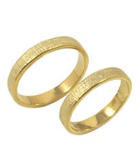 Βέρες σε χρυσό Κ14 χειροποίητες σκαλιστές WR02M