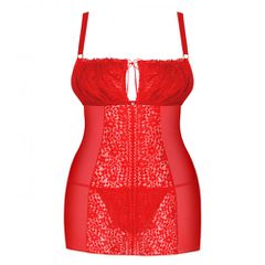 Obsessive Plus Size Blossmina Chemise with Thong-thumb-3