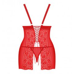 Obsessive Plus Size Blossmina Chemise with Thong-thumb-4
