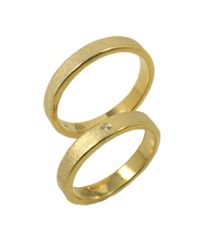 Βέρες σε χρυσό Κ14 χειροποίητες σκαλιστές με λευκό ζιρκόνιο για γάμο WR04M