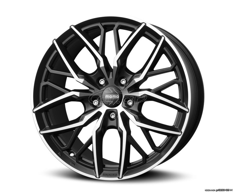 TSOULKAS TYRES MOMO SPIDER 8.5X19 9.5X19 5X112 5X120 MATT BLACK DIAMONT CUT