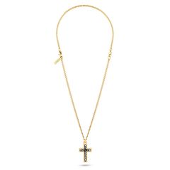 Police Crossed Out, Men's Cross - Νecklace From Gold Metal, PEAGN2211303