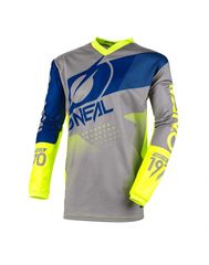 Oneal Element Factor MX Jersey Grey/Blue/Neon Yellow