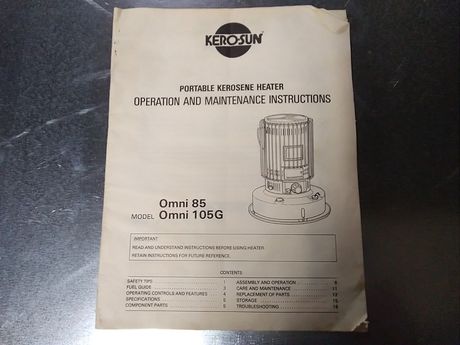 ΒΙΒΛΙΟ ΟΔΗΓΙΩΝ ΛΕΙΤΟΥΡΓΙΑΣ KEROSUN OMNI 85 &  105G  !!!