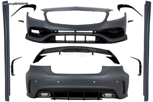 Complete Body Kit suitable for Mercedes A-Class W176 (2012-2018) A45 Design with Spoiler Splitters Fins Aero eautoshop gr