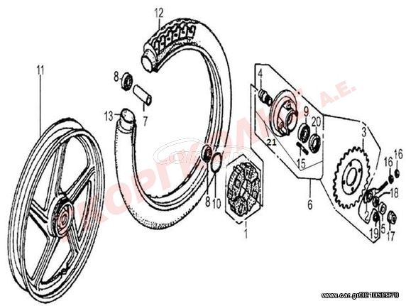 ΒΑΣΗ ΟΠΙΣΘΙΟΥ ΓΡΑΝΑΖΙΟΥ ΜΕ ΓΡΑΝΑΖΙ 36T VHC997-28300