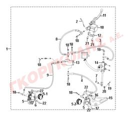 ΤΡΟΜΠΑ ΟΠΙΣΘΙΟΥ ΦΡΕΝΟΥ ΜΕ ΠΟΤΗΡΑΚΙ 46510-U13-000