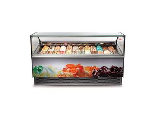 Βιτρίνα χύμα παγωτού Premium 2.18 m για 24 λεκάνες, GAIA 24 [ST] CRYSTAL 