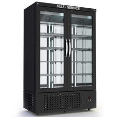 Θάλαμος Κατάψυξης Self Service Μαύρος με 2 Γυάλινες Πόρτες 132x70x215cm Dominox THK-138-2S-B