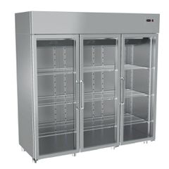 Dominox Ανοξείδωτος Θάλαμος Ψυγείο Συντήρηση 3 Γυάλινες Πόρτες GN 2/1 THS-208-3K 198x80x208εκ.
