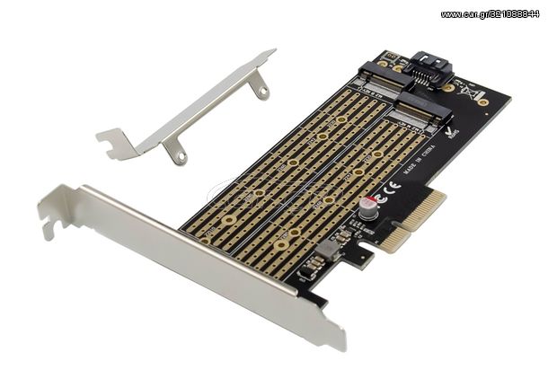 POWERTECH κάρτα επέκτασης 4x PCIe σε M.2 B & M Key NVMe ST531 ST531 id: 44293