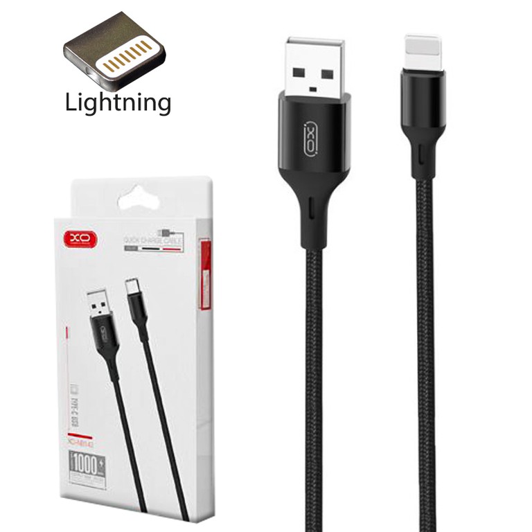 Xo NB143 Lightning Data Cable 2.0M Black