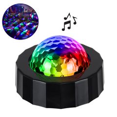 GloboStar® 81844 Φορητό Διακοσμητικό Φωτιστικό Ειδικών Φωτορυθμικών Εφέ PARTY Disco LED 3W DC 5V 300mAh Επαναφορτιζόμενο - Sound Activated - Καλώδιο Τροφοδοσίας USB - Βάση με Μαγνήτη - Πολύχρωμo RGB I