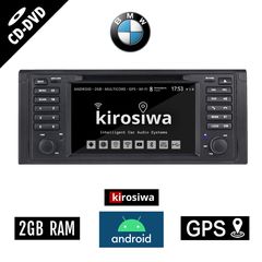 KIROSIWA BMW X5 E53 (1999 - 2006) Android CD DVD οθόνη αυτοκίνητου 2GB με GPS WI-FI DSP (ηχοσύστημα αφής 7" ιντσών 2GB OEM Youtube Playstore MP3 USB Radio Bluetooth 4x60W Χ5 Ε53 Mirrorlink εργοστ