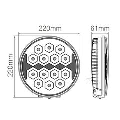 LED Προβολέας 140W 1030V Τύπου Batman με Λευκό DRL-thumb-4