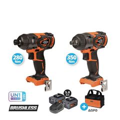 ΠΑΛΜΙΚΟ ΚΑΤΣΑΒΙΔΙ+ΜΠΟΥΛΟΝΟΚΛΕΙΔΟ BRUSHLESS ΣΕΤ 20V 2X5.0AH US106-25SB KRAUSMANN US106-25SB