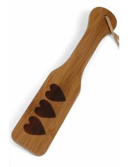 Ξύλινο Paddle Beige με 3 Καρδιές