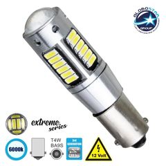 GloboStar® 81291 Λάμπα Αυτοκίνητου BA9S - T4W 3rd Generation Can-Bus Extreme Series LED 30 SMD 4014 6W 900lm 360° DC 12V IP20 Ψυχρό Λευκό 6000K