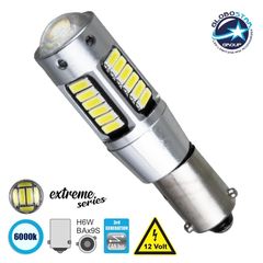 GloboStar® 81299 Λάμπα Αυτοκίνητου BAx9S - H6W 3rd Generation Can-Bus Extreme Series LED 30 SMD 4014 6W 900lm 360° DC 12V IP20 Ψυχρό Λευκό 6000K