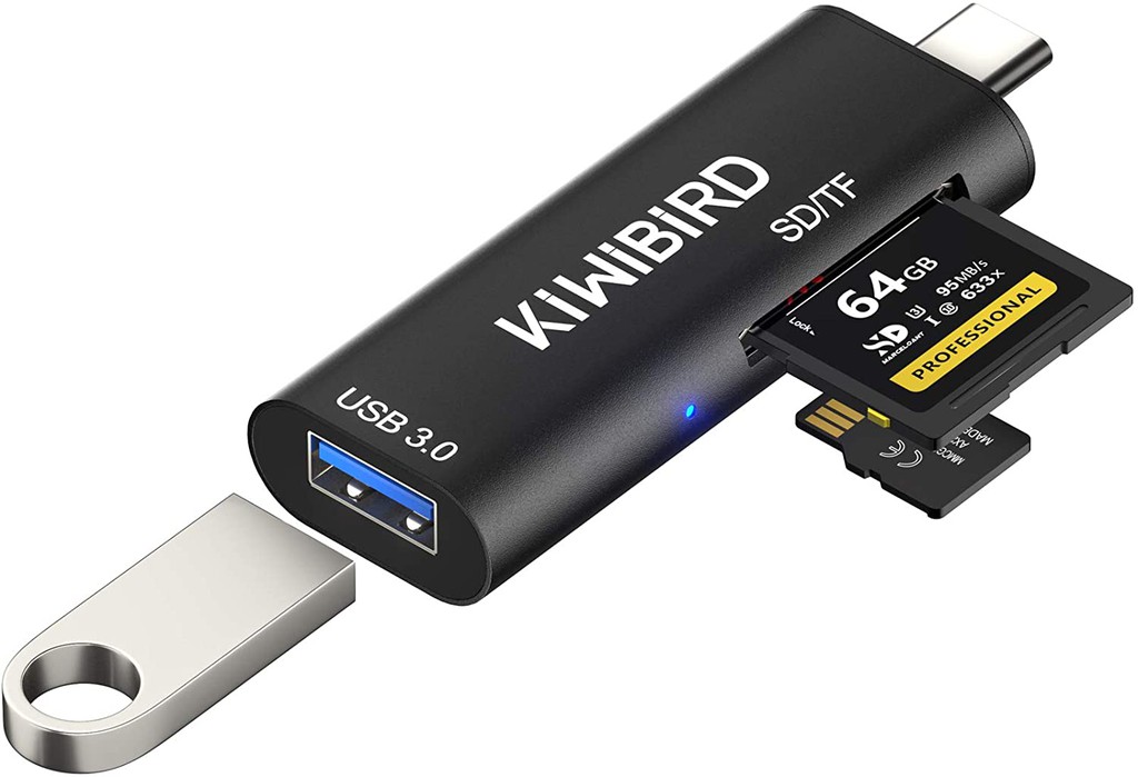 KiwiBird USB SD/ Micro SD Card Reader σε Type C