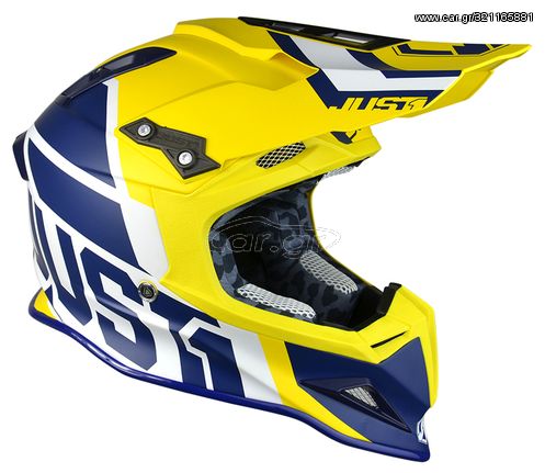 ΚΡΑΝΟΣ OFFROAD JUST1 J12 CARBON Helmet Unit Blue/Yellow Size XS...ΠΡΟΣΦΟΡΑ!!!