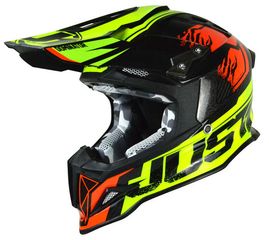 ΚΡΑΝΟΣ OFFROAD JUST1 J12 CARBON Helmet Dominator Red/Neon Lime Size XS...ΠΡΟΣΦΟΡΑ!!!