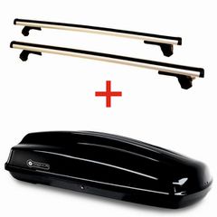 Μπαγκαζιέρα Οροφής Modula Ciao 430 Glossy Black (430 λίτρα) με Μπάρες Αλουμινίου Hermes Αεροδυναμικού Σχεδιασμού με Κλειδαριές
