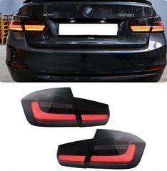 ΦΑΝΑΡΙΑ ΠΙΣΩ LED BAR Taillights BMW 3 Series F30 Pre LCI & LCI (2011-2019) Black Smoke with Dynamic Sequential Turning Light