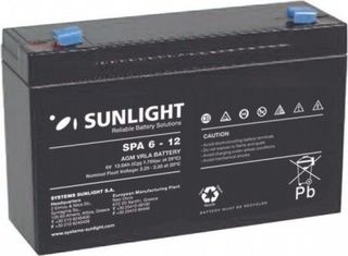 Επαναφορτιζόμενη μπαταρία Sunlight SPA6-12 ,6V 12ah