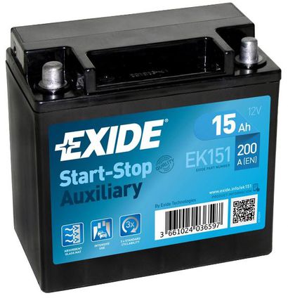 Μπαταρία Exide EK151 Auxiliary start-stop, 12v 15ah
