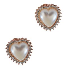 Σκουλαρίκια Κλιπ Με Σχέδιο Καρδιά 01495-226 Λευκό Λευκό