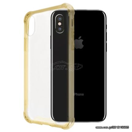 Okkes TPU Air Plus Jump για Apple iPhone X/XS – Διαφανές/Χρυσό
