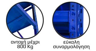 Ράφια Βαρέως Τύπου 250x200x60 Μπλε-thumb-2