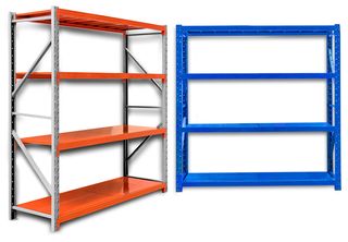 Ράφια Βαρέως Τύπου 250x200x60 Λευκό-Πορτοκαλί-thumb-1