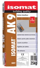 AK-9 ΚΟΛΛΑ ΠΛΑΚΙΔΙΩΝ C1 ΓΚΡΙ ISOMAT 25KG (4a)