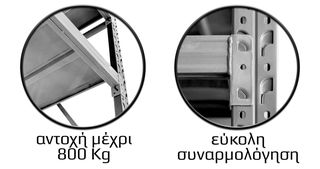 Ράφια Βαρέως Τύπου 250x200x60 Λευκό-thumb-2