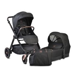 Καρότσι 2 σε 1 Macan Black Cangaroo + ΔΩΡΟ Αδιάβροχο & Πάνα Αγκαλιάς