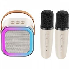 Σύστημα Karaoke Με 2 Ασύρματα Μικρόφωνα K12 Σε Λευκό Χρώμα Martin Toys