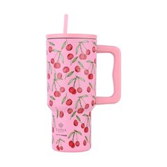 Estia Θερμό Straw Tumbler XL 900ml Save the Aegean Cherry Rose