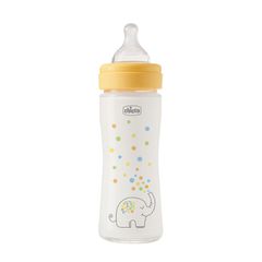 Chicco Γυάλινο Μπιμπερό Perfect Easy Κατά των Κολικών Ελεφαντάκι 240ml Για 0+ Μηνών